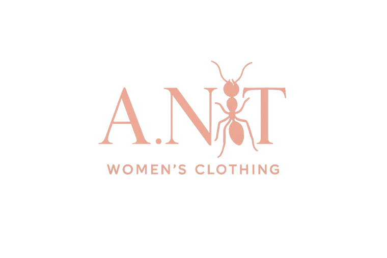 create me a logo for a website for women clothing with the abreviasion "A.N.T" meaning: Allure, Nauce, Timeless. Include and ant inside of the logo as well